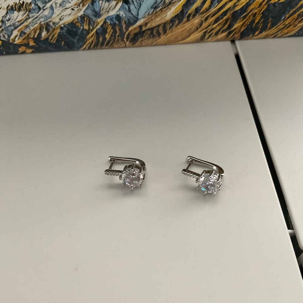 14K Gold Plated Elegant Silver Stud Earrings